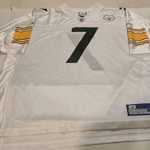 Reebok NFL Steelers Ben Roethlisberger #7 White Jersey Men’s Size XL On-Field